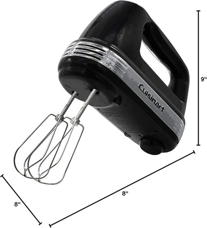 Cuisinart Power Advantage Plus 9-Speed Hand Mixer, 220W-Motor Hand Blender Electric Mixer with 9 Speed Settings, XL Dishwasher-Safe Beaters, 3 Low Mixing Speeds, Storage Case, Black
