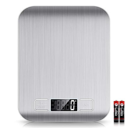 Mik-Nana Food Scale, 22lb Digital Kitchen Scale Weight Grams and Oz for Baking and Cooking, 1g/0.1oz Precise Graduation, Easy Clean Stainless Steel