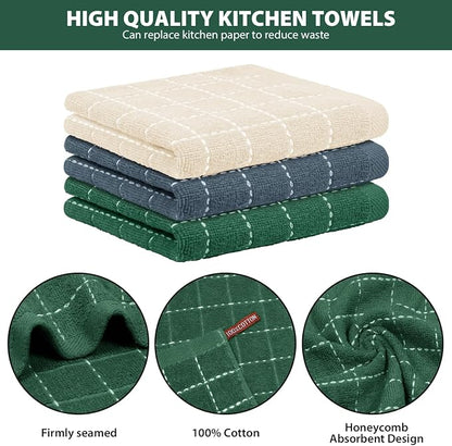 Nialnant 6 Pack Terry Kitchen Towels, Dish Cloths for Washing Dishes, 100% Cotton Reusable Cleaning Rag,Ultra Soft Absorbent, Quick Drying Dish Towels for Kitchen,12x12 Inches