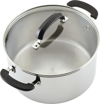 Farberware Brilliance Stainless Steel Cookware Set, 10 Piece Pots and Pans Set