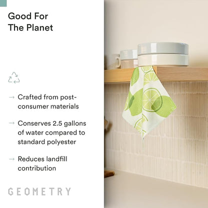 GEOMETRY Kitchen Dish Cloths - Spring & Summer Collection - Premium Dishcloths with Geoweave - Absorbent & Fast Drying Kitchen Towels - Paradise, 10" x 10" - 3-Pieces