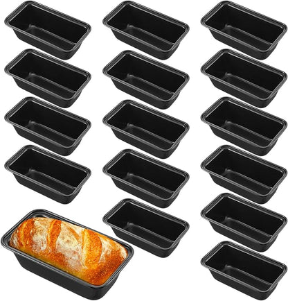 16 Pack Mini Loaf Pans for Baking, 6.1" Carbon Steel Nonstick Small Bread Pans for Banana Bread, Meatloaf, Brownies & Pound Cakes – Oven Safe, Easy Release & Dishwasher Safe Bakeware Set