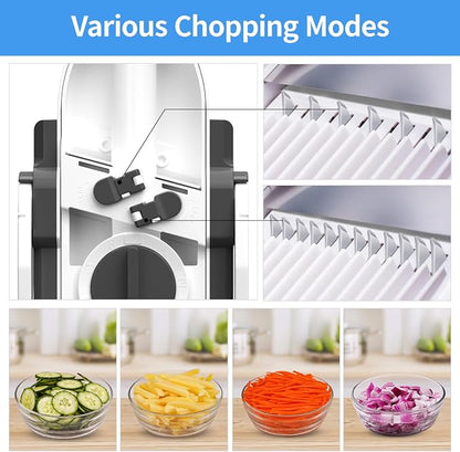 Jonscook Safe Veggie Chopper Vegetable Cutter, French Fry Cutter Onion Chopper Vegetable Slicer Fruit Cutter Dicer, Multifunctional Kitchen Gadgets Mandoline Food Slicer For Meal Prep - Gray