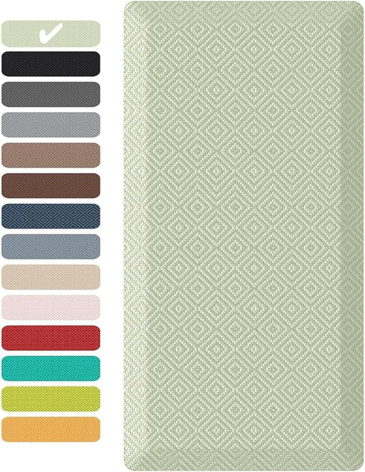 Ophanie Kitchen mats for Floor, 3/4 inch Thick, Kitchen Rugs, 20''x39'' Anti Fatigue Standing Cushioned Mat, Waterproof,Comfort Ergonomic mat for Office, Home, Sink, Sage Green Non-Slip Bottom