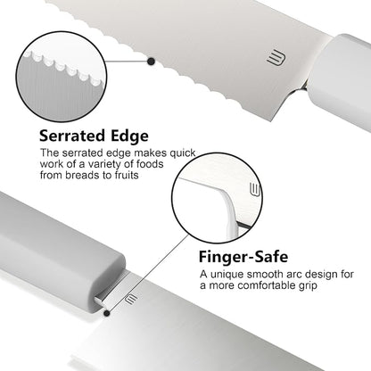 7.5" Serrated Bread Knife for Homemade Bread, Razor Sharp AR-RPM9 Steel & Innovative Wavy Edge, Professional Serrated Knife for Sourdough Bread Cake, Gift Box for Baker Home Chefs
