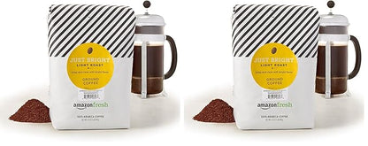 Amazon Fresh, Just Bright Ground Coffee, Light Roast, 32 Oz (Pack of 2)