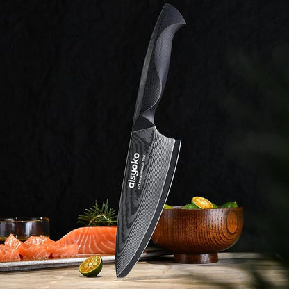 aisyoko Damascus 6.5" Chef Knife Sharp Kitchen Knife Japan VG-10 Stainless Steel Carbon Ultra Sharp Kitchen Cooking Knife, Ergonomic G10 Handle Deluxe Gift Box