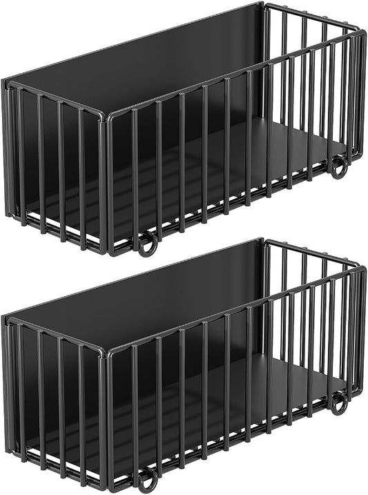 2 Pack Heavy-Duty Magnetic Shelf for fridge, Foldable Magnetic Basket with 4 Hooks, Fruit Potato Onion Storage Shelves, Large Magnetic Spice Rack Organizer for Fridge Oven Laundry(2 Pack)