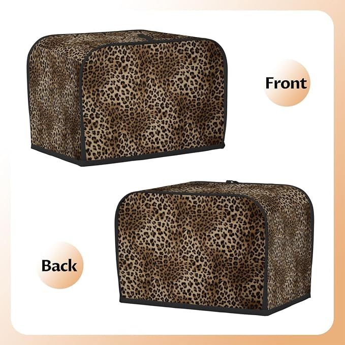 Toaster Cover 2 Slice Wide Slot Leopard CheetahBread Toaster Oven Dustproof Cover Small Appliance Kitchen Covers Dust and Fingerprint Protection for Women Gift 2 Slice