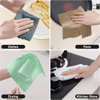 Homaxy 18 Pack Kitchen Cloths Dish Towels (7" x 9", Mixed Color), Super Soft and Absorbent Coral Velvet Dishcloths, Fast Drying No Lint Microfiber Cleaning Cloth