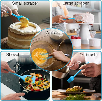 13 Pcs Mixing Bowls Set, RV Camping Accessories Set, Apartment Kitchen Gadget Easy Storage, Inculding Measuring Cups Colander Sifter Large Bowl Whisk Scraper, Great for Cooking and Baking, No BPA