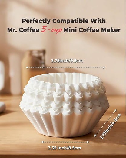 5 Cup Basket Coffee Filters, 200 Count - 20% Thicker Small Coffee Filters Paper Compatible with Mr. Coffee & 4-5 Cup Coffee Makers