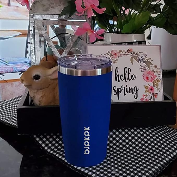 BJPKPK 20 oz Stainless Steel Insulated Tumbler Cups With Lid And Straw Coffee Tumblers,Blue