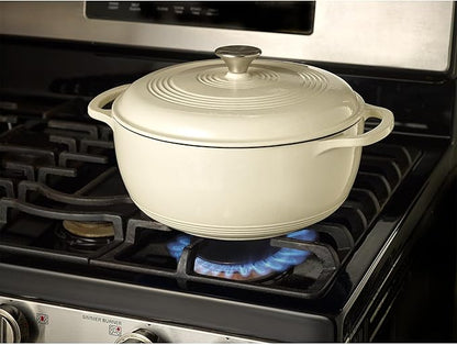 Mercer Culinary Enameled Cast Iron Round Dutch Oven, 6 qt., White