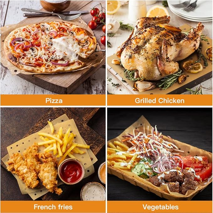 Air Fryer Disposable Parchment Paper Liners: 150pcs Airfryer Liners 9x11 Inch Perforated Rectangular Paper Sheets Basket Liner Accessories For Toaster Oven Xl Air Fryer