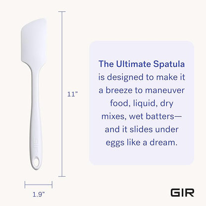GIR: Get It Right Silicone Kitchen Spatula - Non-toxic Cooking Utensils for Nonstick Cookware, Cooking and Baking, Ultimate - 11IN - Studio White