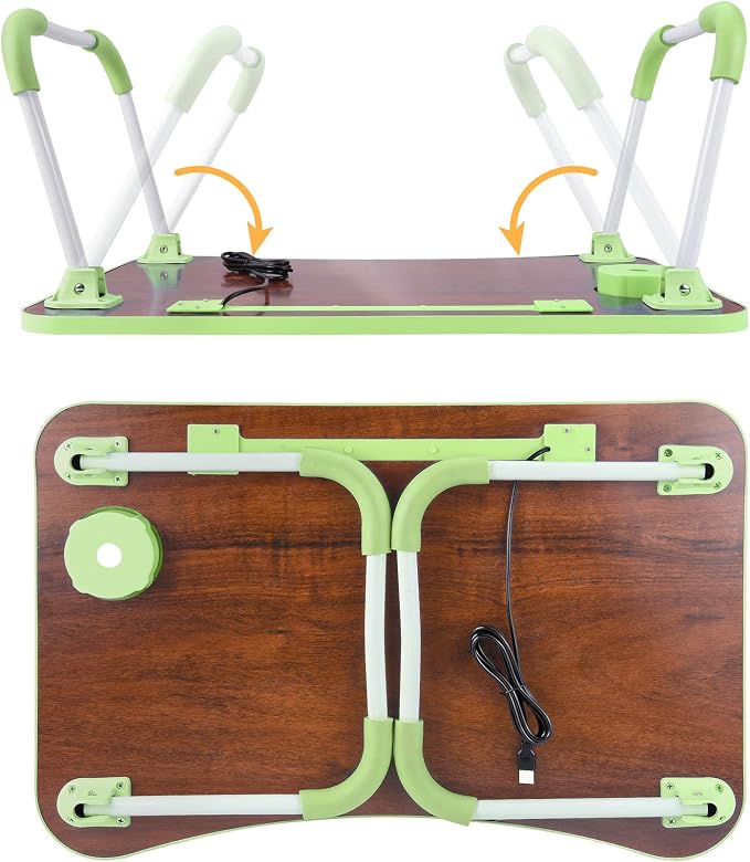 Slendor Laptop Desk Foldable Bed Table Folding Breakfast Tray Portable Lap Standing Desk Notebook Stand Reading Holder for Bed/Couch/Sofa/Floor