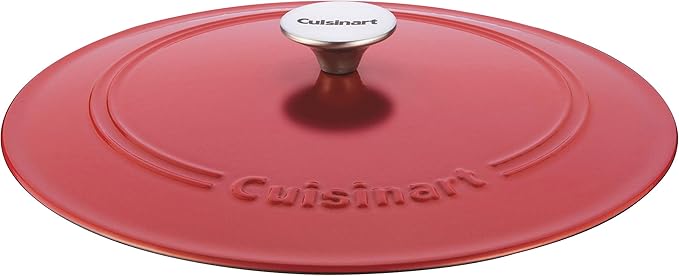Cuisinart Chef's Classic Enameled Cast Iron Dutch Oven with Lid, Porcelain Enameled Interior, Oven Safe, Induction Compatible, 7-Quart, Oval, Peony Pink