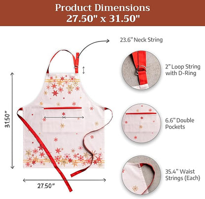 Maison d' Hermine 100% Cotton Apron for women with Pocket Kitchen Chef Apron for Men Cooking Spring Summer