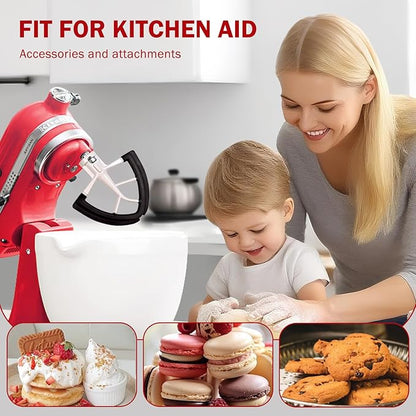 Flex Edge Beater for Kitchenaid 4.5/5 Qt Tilt-Head Mixer – Flexible Silicone Edge Paddle, Auto-Scrape Bowl Scraper, Dishwasher Safe– For Kitchenaid Accessories and Attachments (Black)