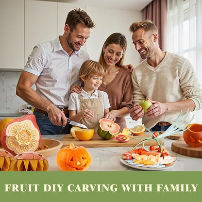 80-Piece Stainless Steel Fruit Carving Tools Set - Professional Watermelon Carving Knife Kit with Ergonomic Handles & Portable Wood Box, Durable Fruit Cutting Tools for Culinary Arts, Sculpting