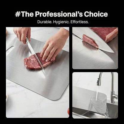 URMONA 3 PCS 304 Stainless Steel Cutting Board For Kitchen, Non-Staining&Odor-Free, Burr-Free Edges, Dishwasher Safe, Non Toxic Cutting Board（S+M+L）