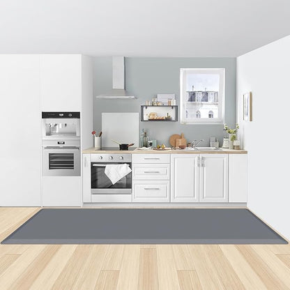 KitchenClouds Kitchen Mat Cushioned Anti Fatigue Rug 30"x108" Water Resistant, Non Slip, Standing and Comfort Desk/Floor Mats for House Sink Office (Grey,0.8inch)
