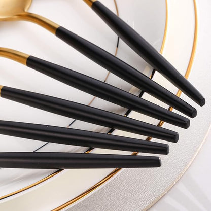 Lemeya Black Gold Coffee Spoons Set,Stainless Steel Teaspoons of 6,Espresso Spoons 5.11 inch,Demitasse Dessert Scoop,Small Tea Scoop Mini for Stirring,Matte Finish,Dishwasher Safe