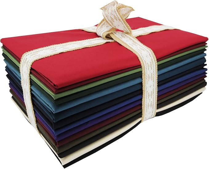 Pre-Cut Fat Quarter Quilting Cotton Twill Retro Color Fabric Bundles Craft Cloth DIY for Sewing Crafting 18x20 Inch Rose Flavor