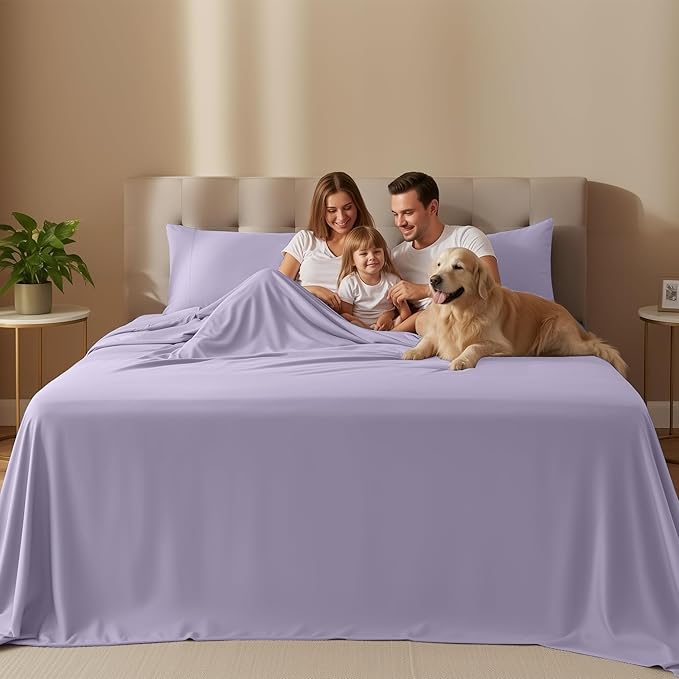Utopia Bedding Twin XL Sheet Set – Dorm Room Essentials for Students, 3 Piece Soft & Breathable Microfiber College Bedding, 1 Fitted Sheet, 1 Flat Sheet & 1 Pillowcase – Oeko Tex (Lavender)