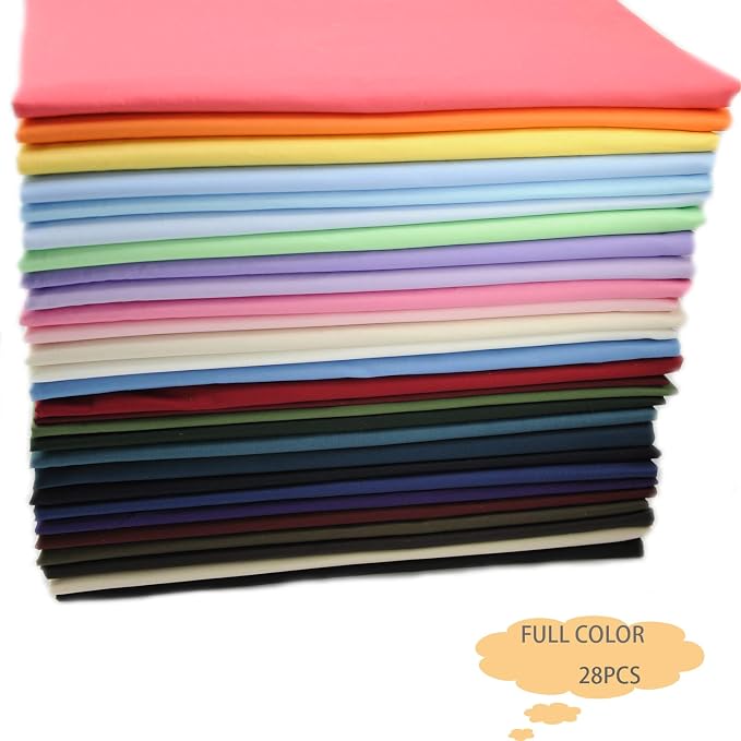 Pre-Cut Fat Quarter Quilting Cotton Twill Full Color Fabric Bundles Craft Cloth DIY for Sewing Crafting 18x20 Inch Rose Flavor