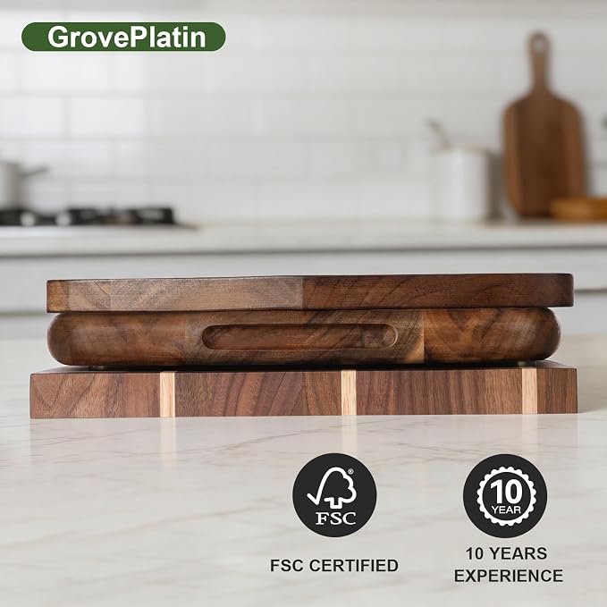 Acacia Wood Cutting Board 16 x 12 In, Wooden Cutting Boards for Kitchen Non Toxic Dishwasher Safe Non Slip, Large Cutting Board for Meat, Charcuterie, Chopping