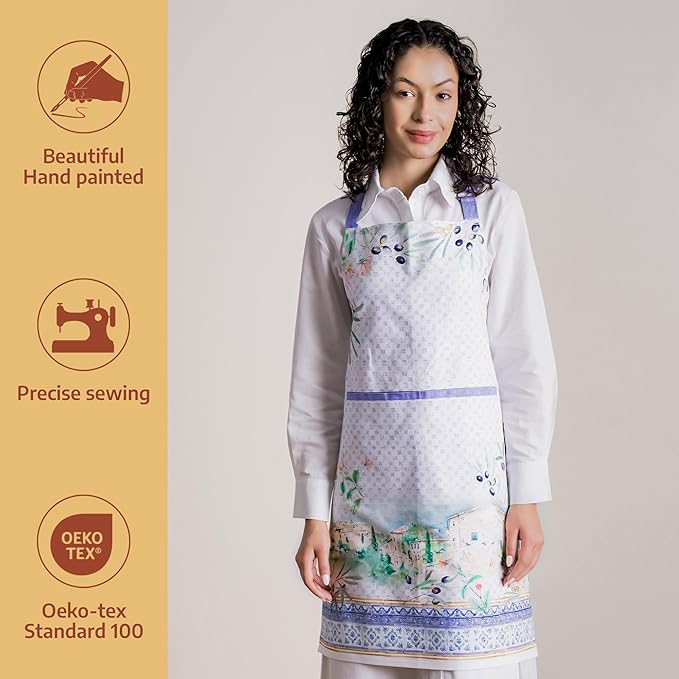Maison d' Hermine 100% Cotton Apron for women with Pocket Kitchen Chef Apron for Men Cooking Spring Summer