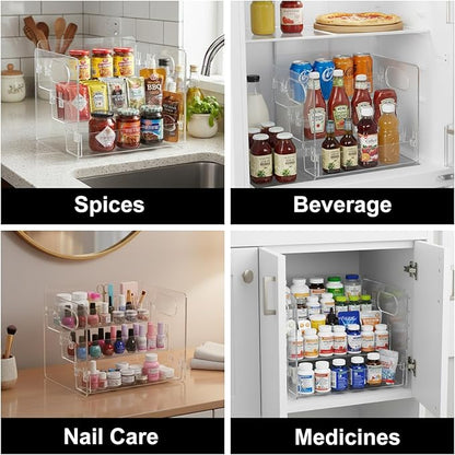 3-Tier Vitamin Storage Organizer, Organizer for Vitamin Bottles And Medicine Bottle, Vitamin Bottle Organizer for Countertop, Bathroom Cabinet Storage Items Are Clearly Visible (1)