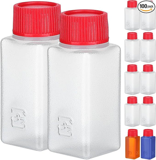 PRETYZOOM 100 Pcs Mini Condiment Bottles, Small Sauce Containers, Seasoning Packets with 0.2 Oz Small Bottles for Vinegar Soy Takeout Meals, On-the-Go Dining, Convenient Spice, Condiment Liquid