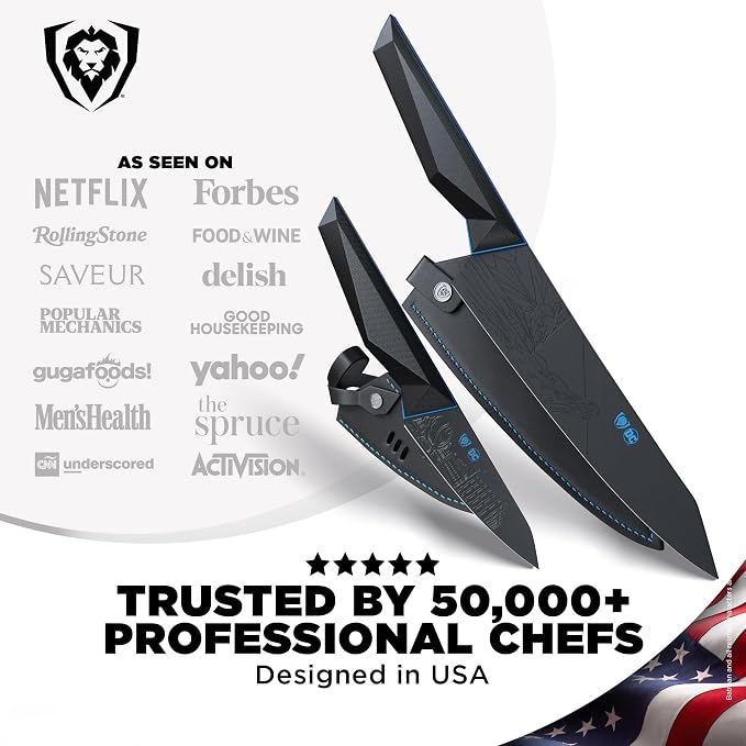 Dalstrong Knife Set - 2 Piece - BATMAN™ Shadow Black Edition - 8" Chef Knife 3.75" Paring Knife - High Carbon 7Cr17MoV Steel - Black Titanium Kitchen Knife - Collection Item - G10 Handle - Sheath
