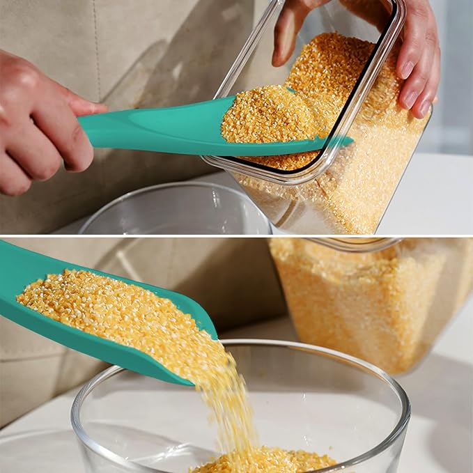 Silicone Spatula Spoon, Great for Both Cooking and Serving Durable BPA-Free Matte Black Silicone, Seamless Design, Safe for Nonstick Cooking Surfaces, 2-Pcs, Teal