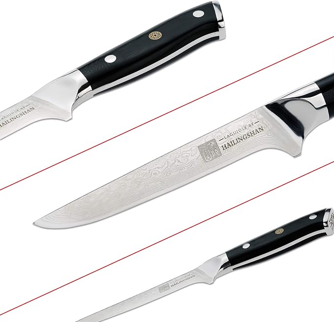 Qin Dynasty Series Boning Knife Pro Kitchen Knife 6 Inch Chef's knife High Carbon Damascus Steel Sharp knife with Ergonomic Handle