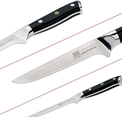 Qin Dynasty Series Boning Knife Pro Kitchen Knife 6 Inch Chef's knife High Carbon Damascus Steel Sharp knife with Ergonomic Handle