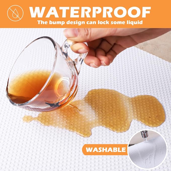 FLPMIX Shelf Liner 30 inch Wide - Large Waterproof Under Sink Mat 30 X 240 Inch White - Easy to Cut Cabinets Liners for Kitchens Cupboard Drawer