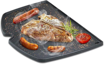 For Weber Q Griddle, 6506 Cast Iron Griddle for weber Q300 Q320 Q3000 Q3100 Q3200 Series Gas Grills Parts, Grill Griddle Insert for 57060001 586002 426001 56010049 404341, 17.8" x 12.4"