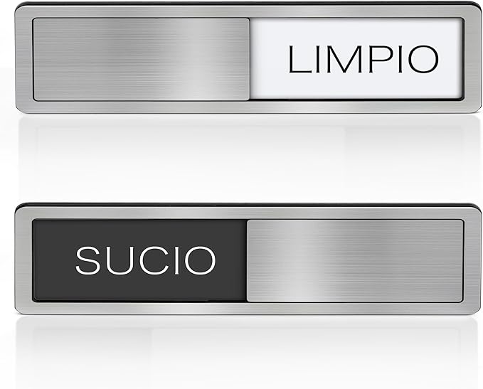 Dishwasher Clean Dirty Sign - Spanish Clean Dirty Magnet for Dishwasher,LIMPIO/SUCIO Sign, Dishwasher Magnet Slider Indicator - Kitchen Signs