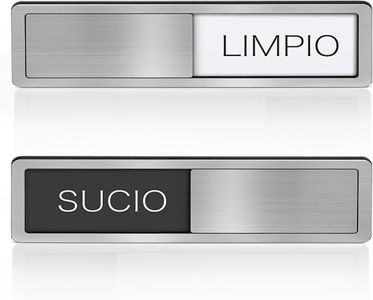 Dishwasher Clean Dirty Sign - Spanish Clean Dirty Magnet for Dishwasher,LIMPIO/SUCIO Sign, Dishwasher Magnet Slider Indicator - Kitchen Signs