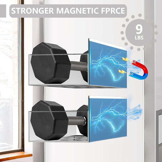 SMRCAD Magnetic Spice Rack for Refrigerator Seasoning Organizer for Spice Fridge Shelf storage Magnetic Shelf with Hook for Oven (GREY, 4pack)