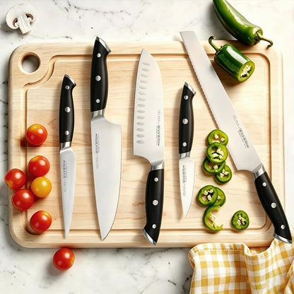 WICKWILLOW 8-Inch Chef Knife - German X50CrMoV15 Steel, Razor-Sharp All-Purpose Kitchen Knife for Everyday Cooking, Meal Prep, Meat, Vegetables & Herbs - Full Tang, Ergonomic Handle, Gift Box