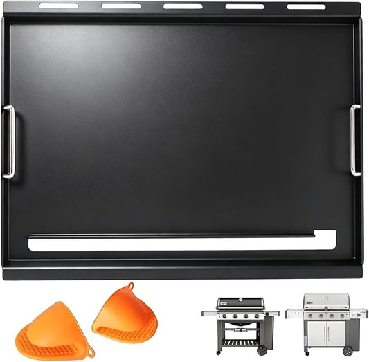 6789 Genesis II 400 Full Size Griddle Insert for Weber GS4 II 400 Series Grills Parts Genesis 2 E-410 S410 E-435 S-435 E-440 S-440 LX E/S-440 Flat Top Griddle with Handles, Carbon Steel for 66097