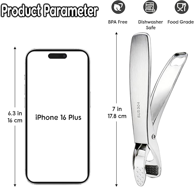 2 Pack Hot Plate Gripper Tongs - 304 Stainless Steel Anti-Scald - Multi-Purpose Bowl Holder Clip for Air Fryer, Instant Pot, Pizza Oven & Kitchen (Lifting & Pouring Accessories)