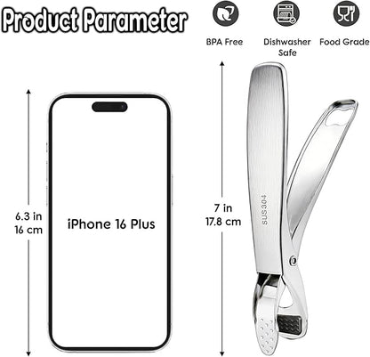 2 Pack Hot Plate Gripper Tongs - 304 Stainless Steel Anti-Scald - Multi-Purpose Bowl Holder Clip for Air Fryer, Instant Pot, Pizza Oven & Kitchen (Lifting & Pouring Accessories)