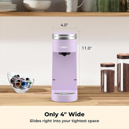 CHULUX Compact Single Serve Coffee Maker Brewer for K Cup Pod, Light Violet