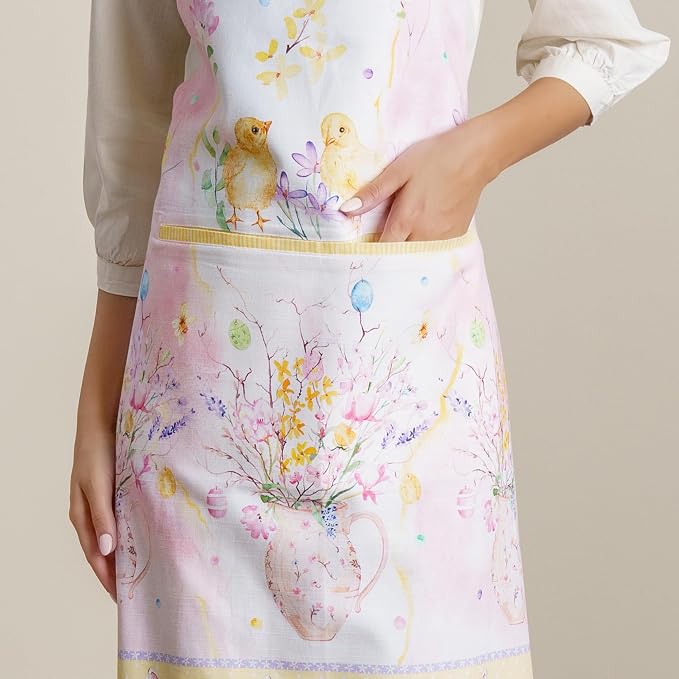 Maison d' Hermine 100% Cotton Apron for women with Pocket Kitchen Chef Apron for Men Cooking Spring Summer